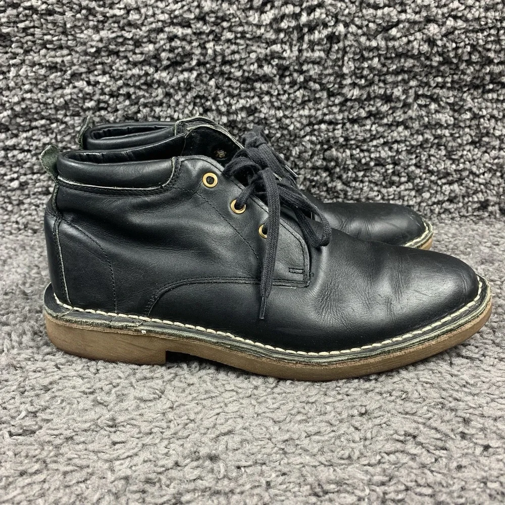 VTG Bata Safari Men's Black Leather Chukka Boots - Made in Kenya - Size 9